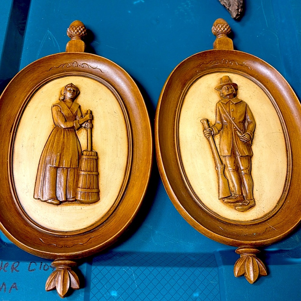 vintage 1890 antique wall hangings matching set